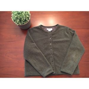 Eddie Bauer Brown Button Up Fleece Jacket